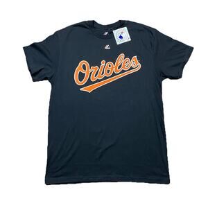 Majestic Baltimore Orioles Shirt L MLB Graphic Tee Black